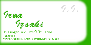 irma izsaki business card